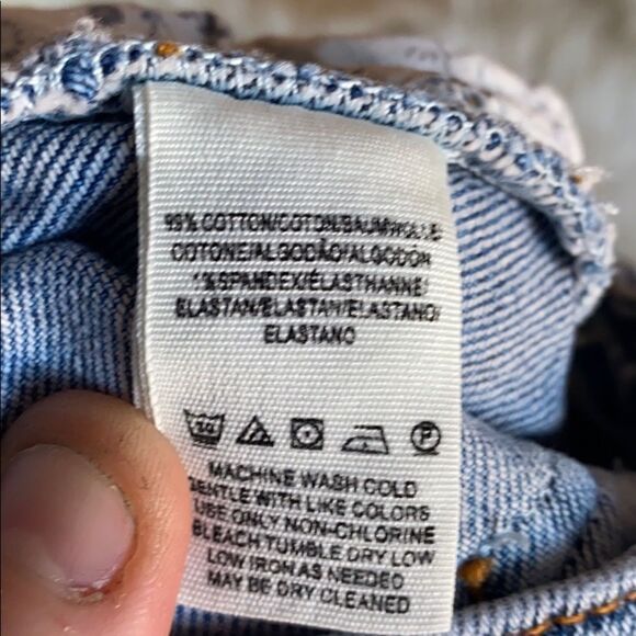 We The Free Button Fly Blue Distressed Denim Cutoff Shorts Festival Conc… - Picture 13 of 14